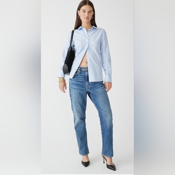 J. Crew Slim Boyfriend Jeans Dark Wash w Distressed Faded Look at Pockets - Picture 16 of 17